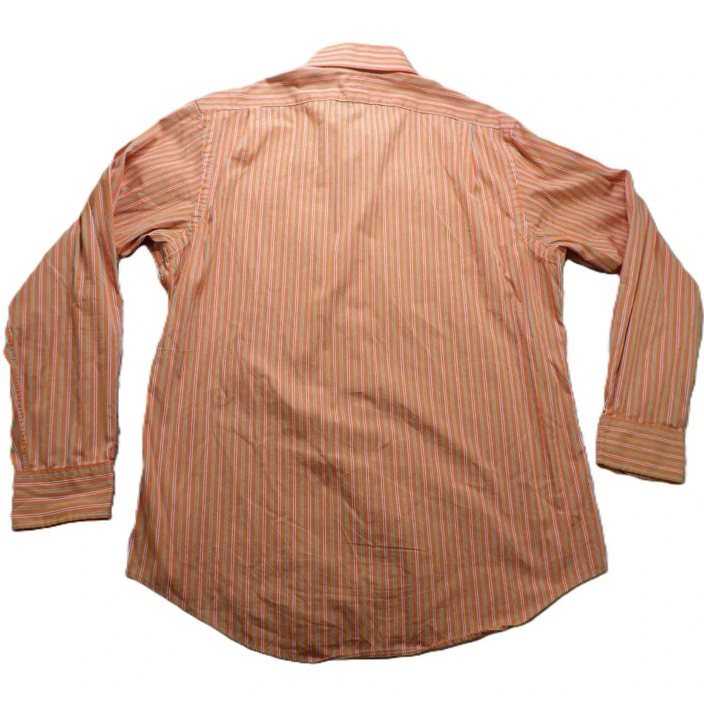 VTG Polo Ralph Lauren Regent Custom Fit Dress Shirt Cotton Men 16.5 34/35 Orange